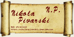 Nikola Pivarski vizit kartica